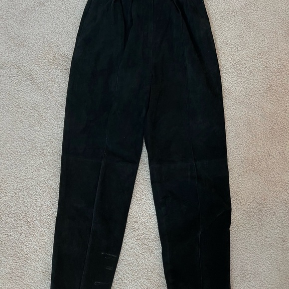 pia Rucci Vintage Women’s Black Genuine Leather Pants Size Medium - Picture 2 of 5